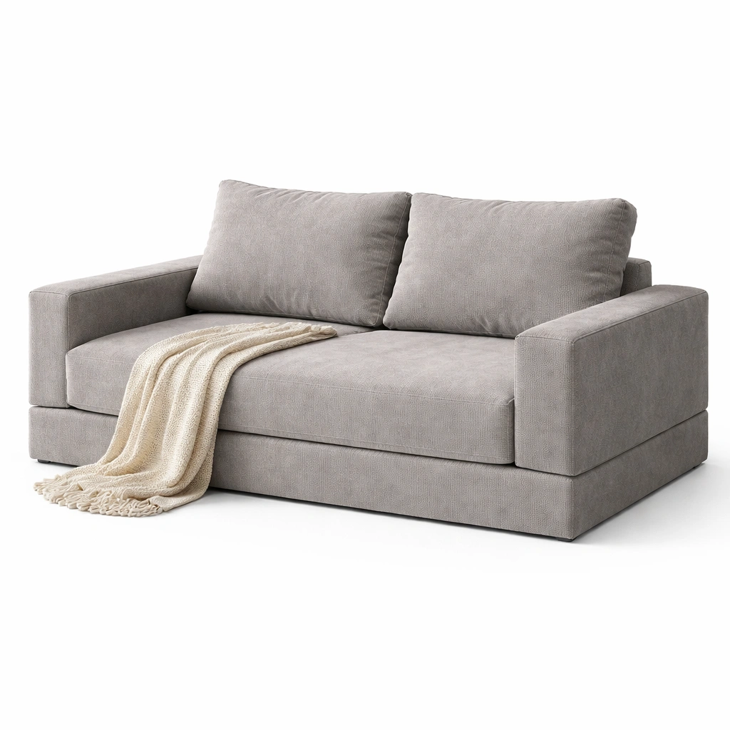 Modernes Sofa mit breiter Sitzflaeche und Stoffbezug-Norenio